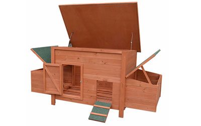 Poulailler en bois GALINETTE, 3 poules, cage à poule avec enclos